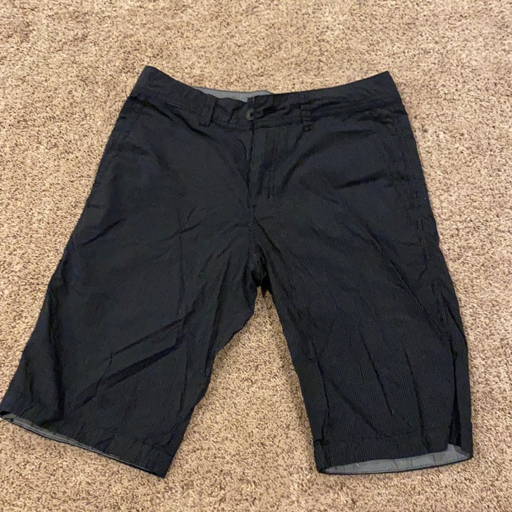 Pinstriped buckle shorts